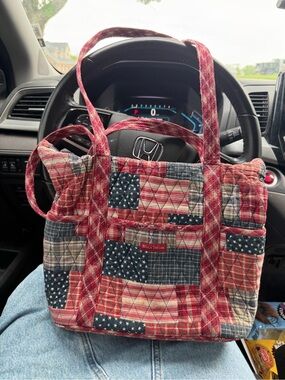 Bella Taylor Red & Blue Patchwork Tote